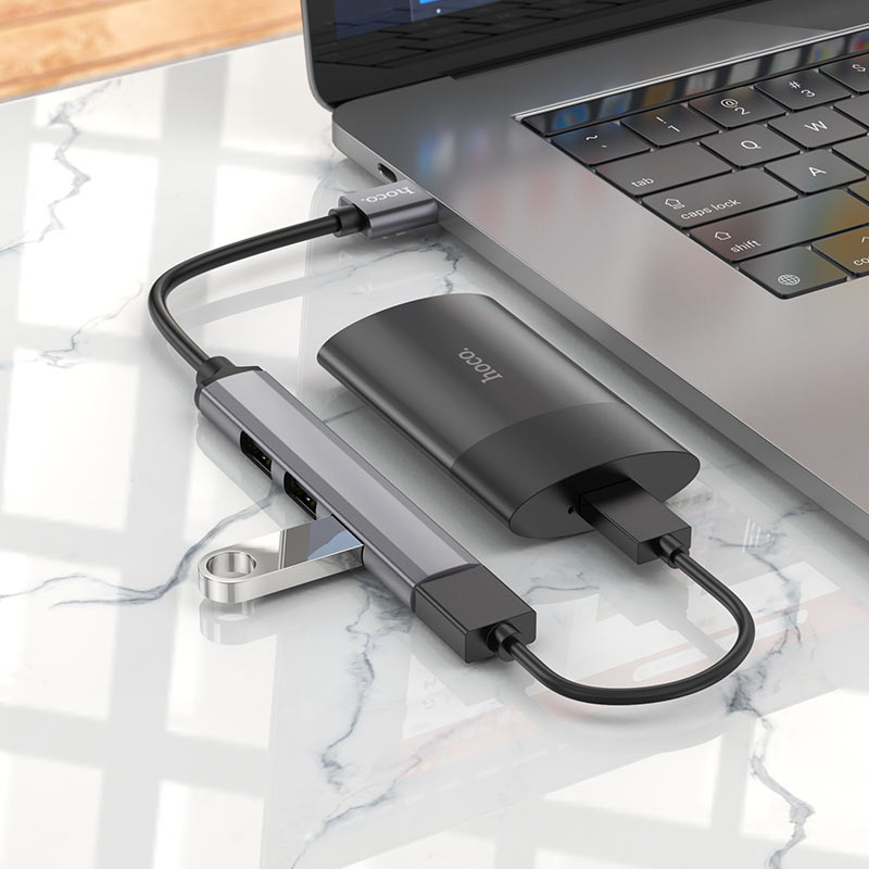 Hoco USB hub 4-in-1 “HB26” USB3.0+USB2.0 x 3 - Virk Tech Solutions