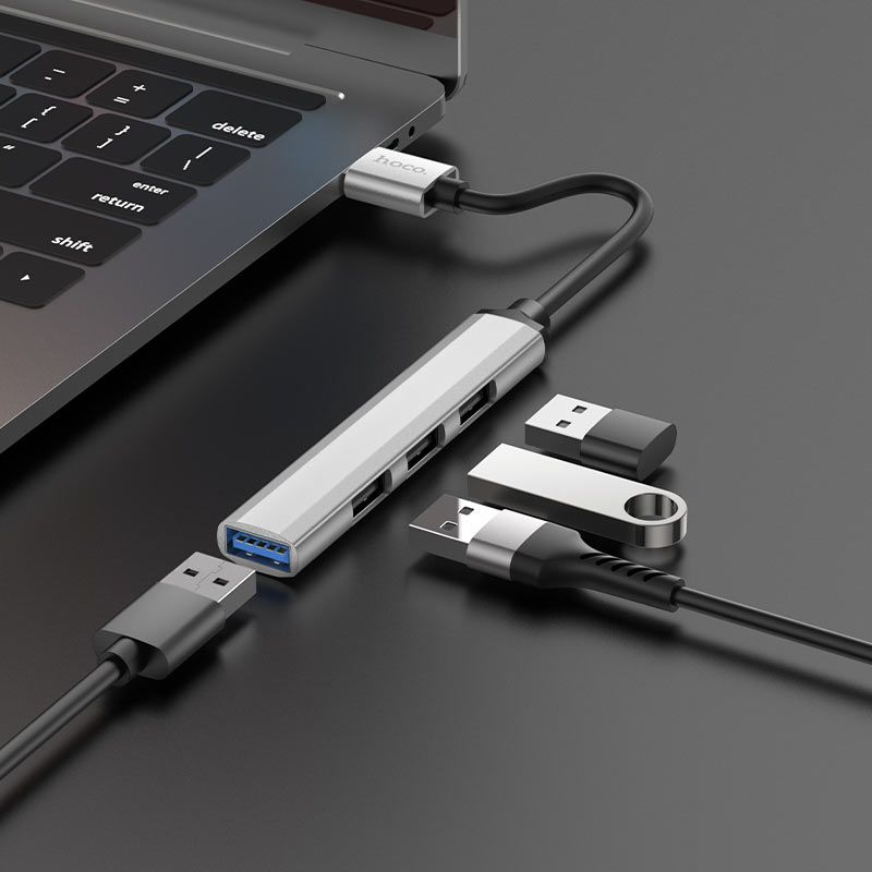 Hoco USB hub 4-in-1 “HB26” USB3.0+USB2.0 x 3 - Virk Tech Solutions