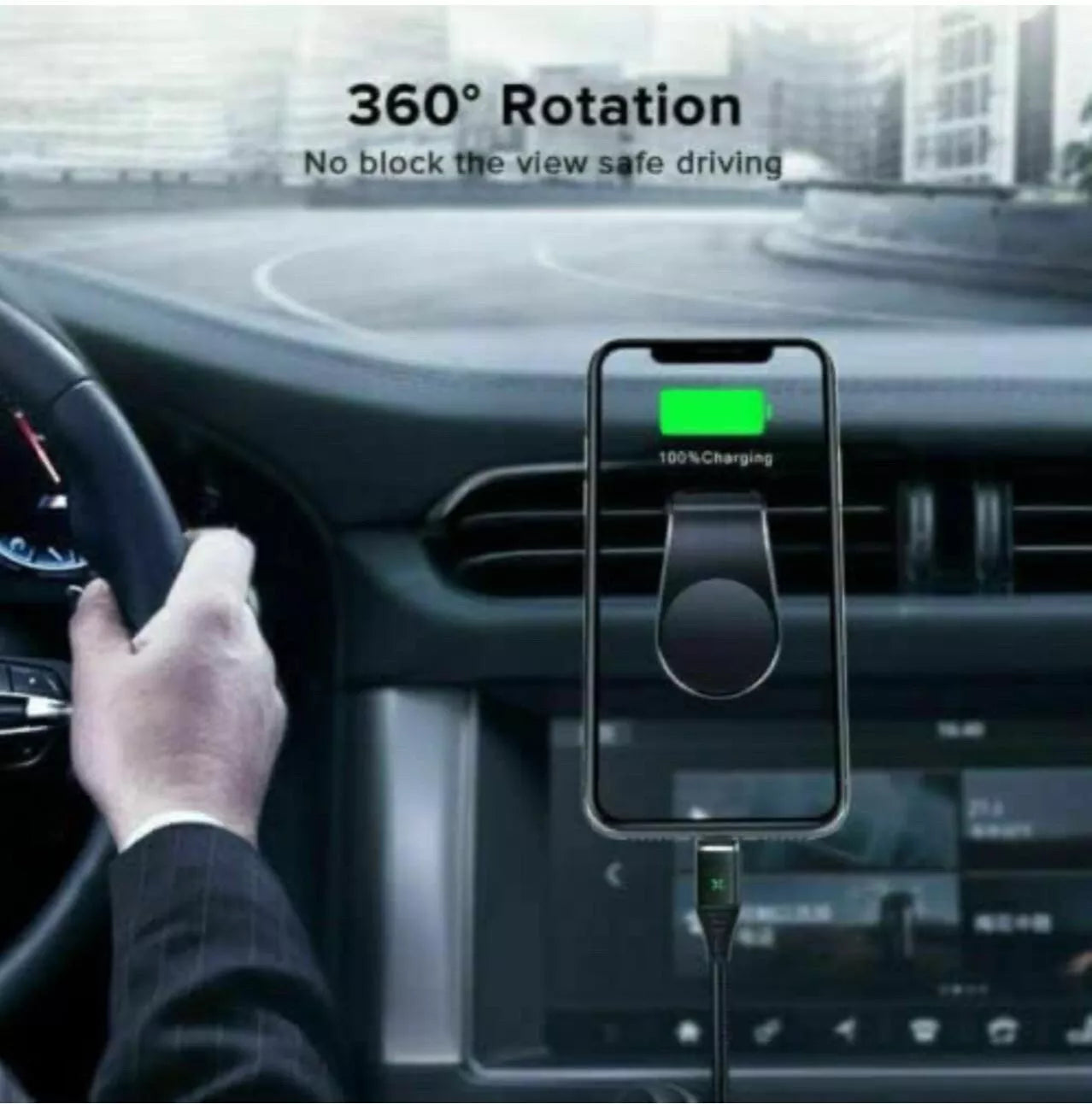 Magnetic L-shaped Car Phone Holder with 360-degree Rotation For all Phones