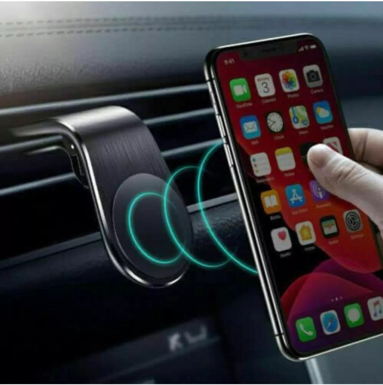 Magnetic L-shaped Car Phone Holder with 360-degree Rotation For all Phones