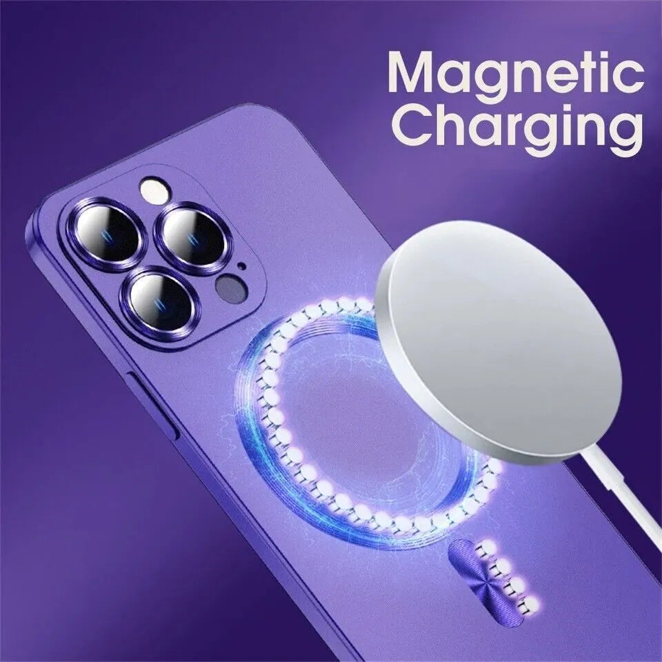 an advertisement for a cell phone with a magnifying device